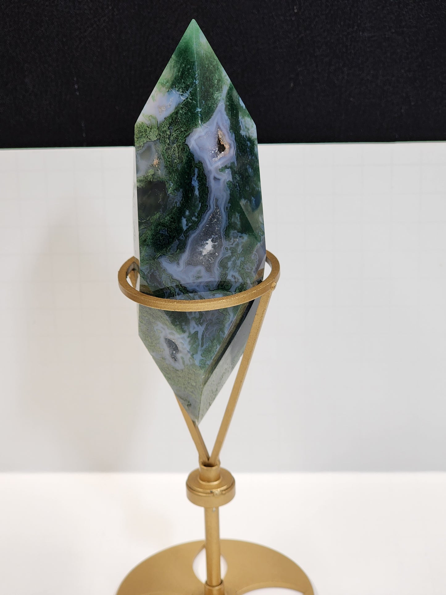 Moss Agate Diamond Shape and Free Shipping!