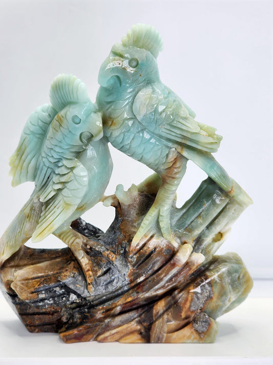 Caribbean Calcite Parrot Carving and Free Shipping!