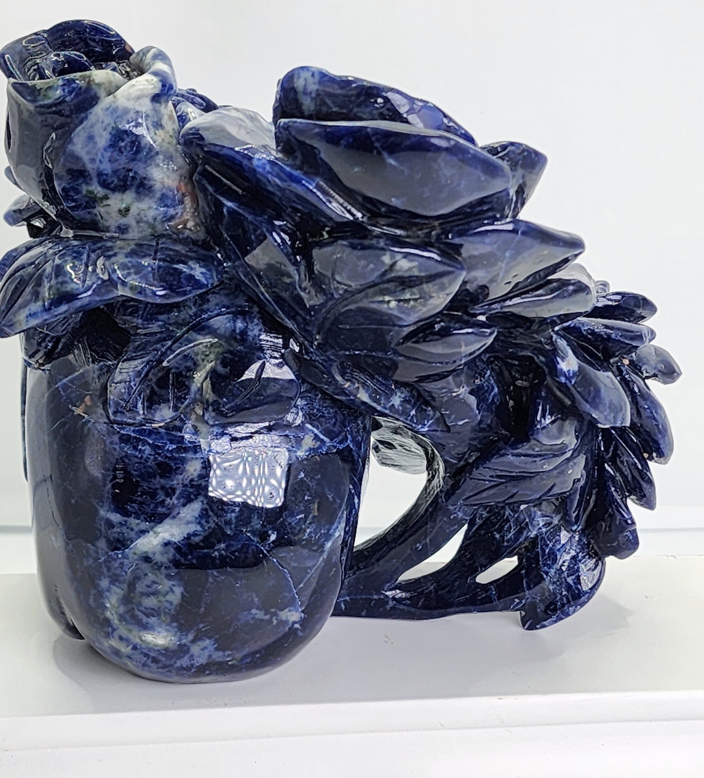 Sodalite Skull with Roses and Free Shipping!