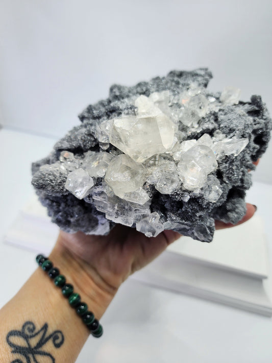 Large Apophylite With Sugar Druzy Chalcedony Matrix and Free Shipping!