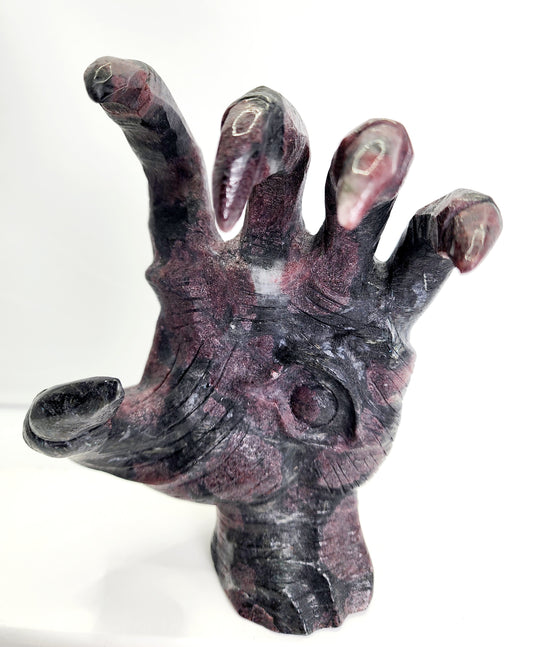 Garnet Nummite Hand Carving and Free Shipping!