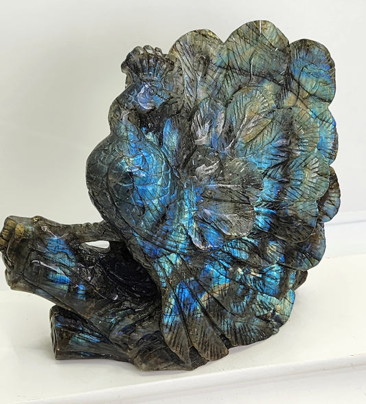 Labradorite Peacock Carving and Free Shipping!