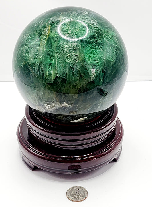 Large Green Fluorite Sphere 120mm Free Shipping!