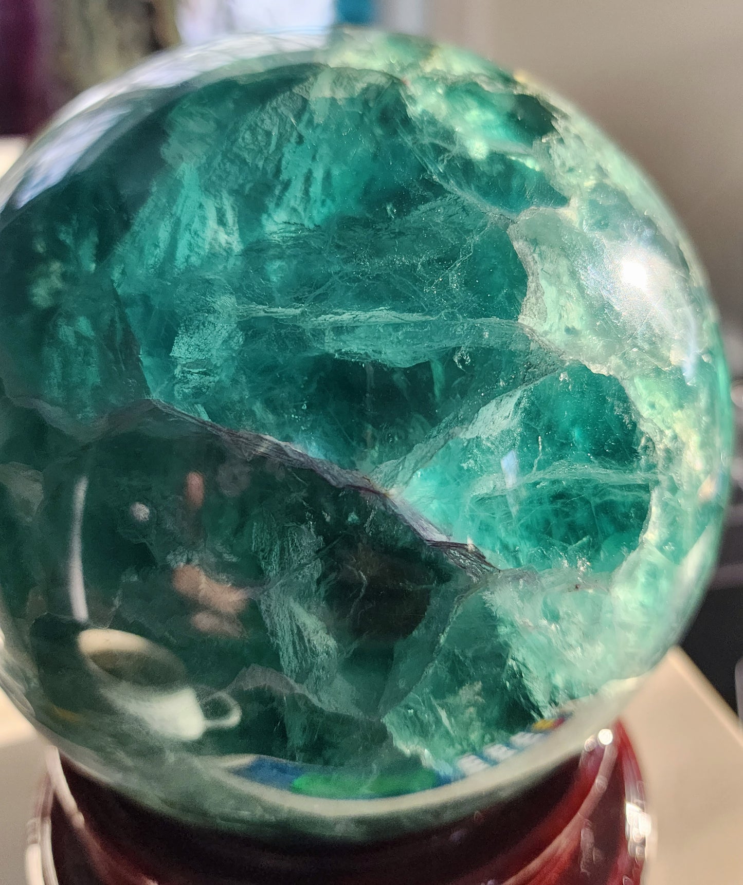 Large Green Fluorite Sphere 120mm Free Shipping!