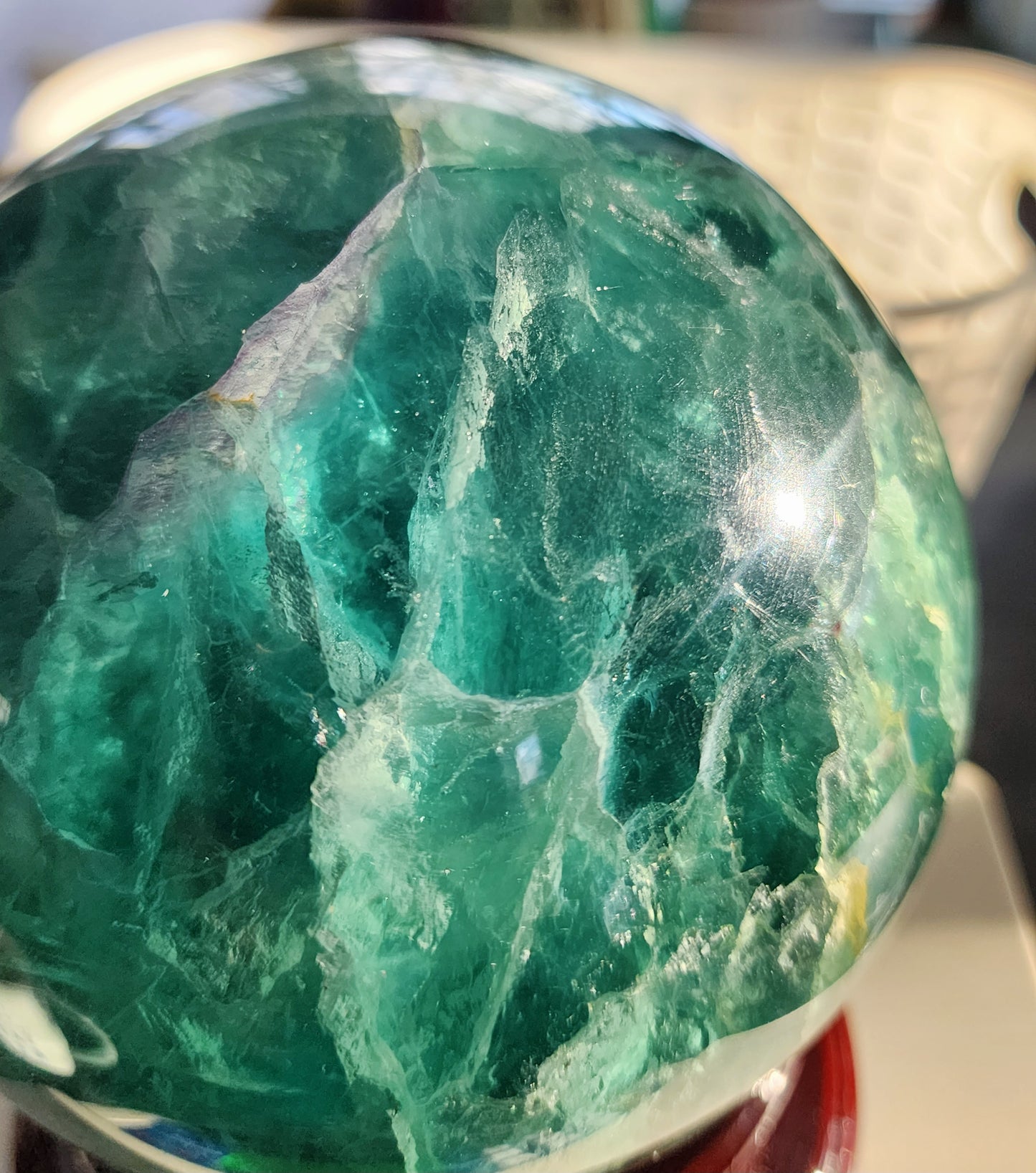 Large Green Fluorite Sphere 120mm Free Shipping!