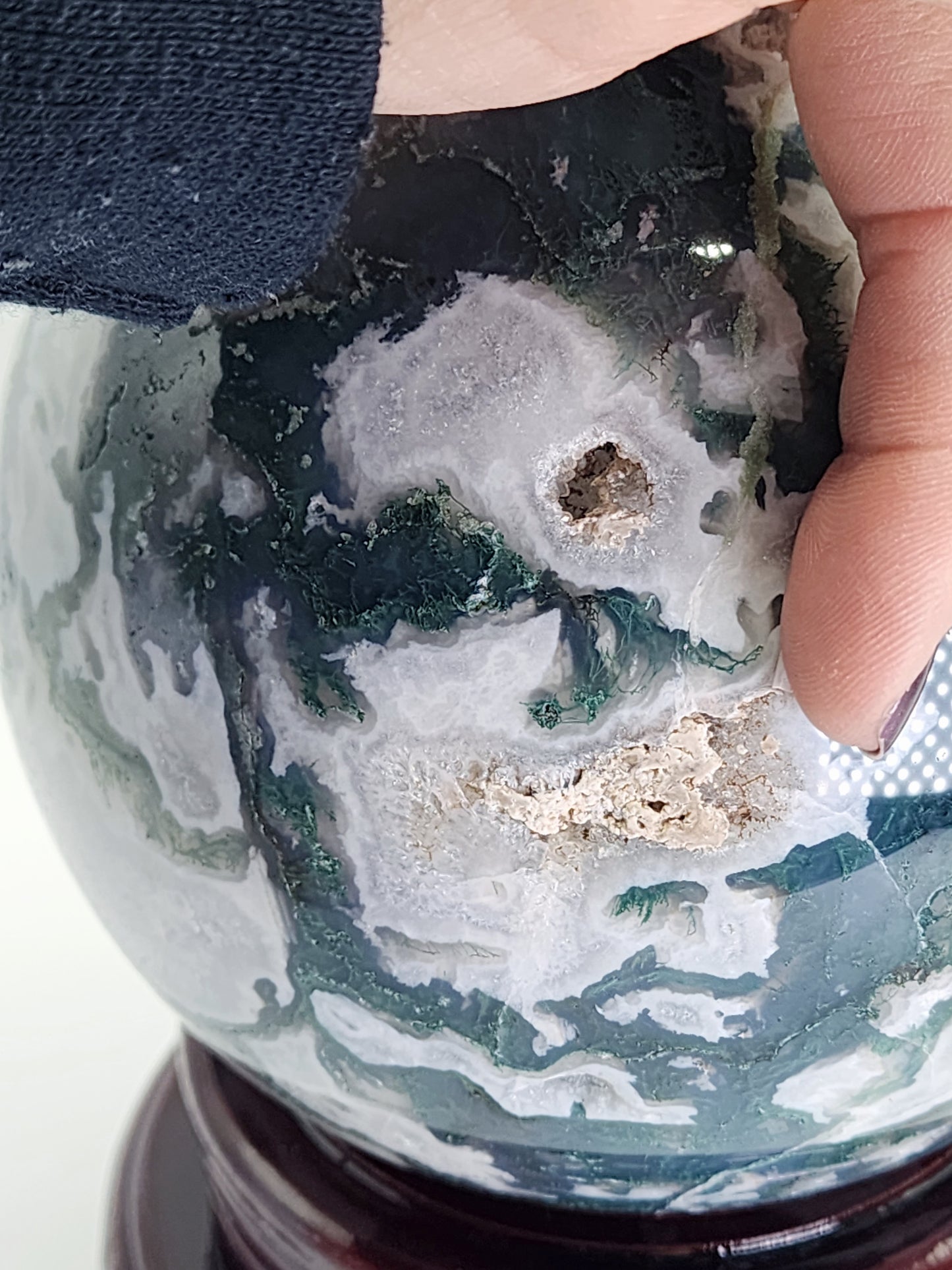 Large Moss Agate Sphere 125mm Free Shipping!