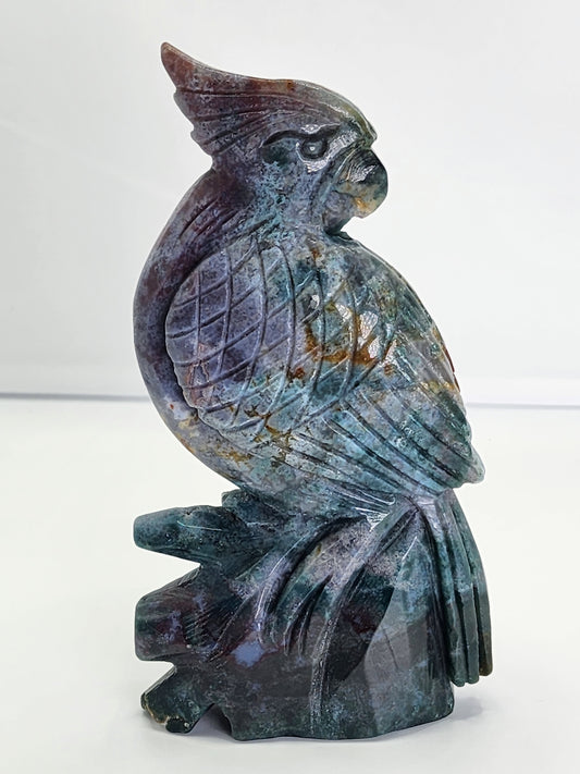Ocean Jasper Parrot Carving and Free Shipping!