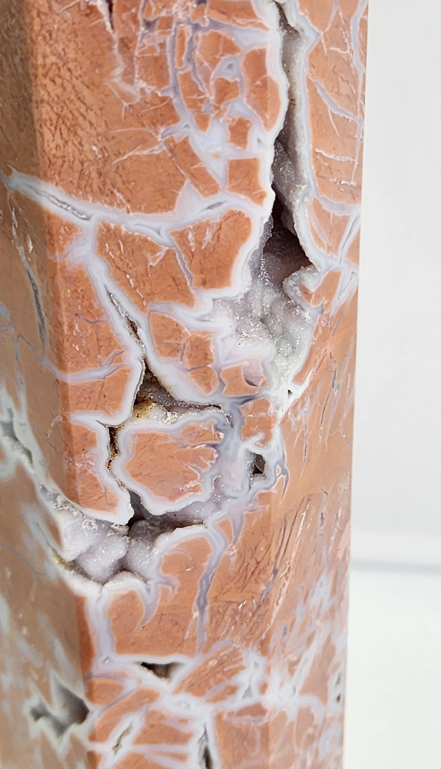 Large Pink Agate (Cotton Candy Agate) Tower With Druzy pockets 12" Tall Free Shipping!
