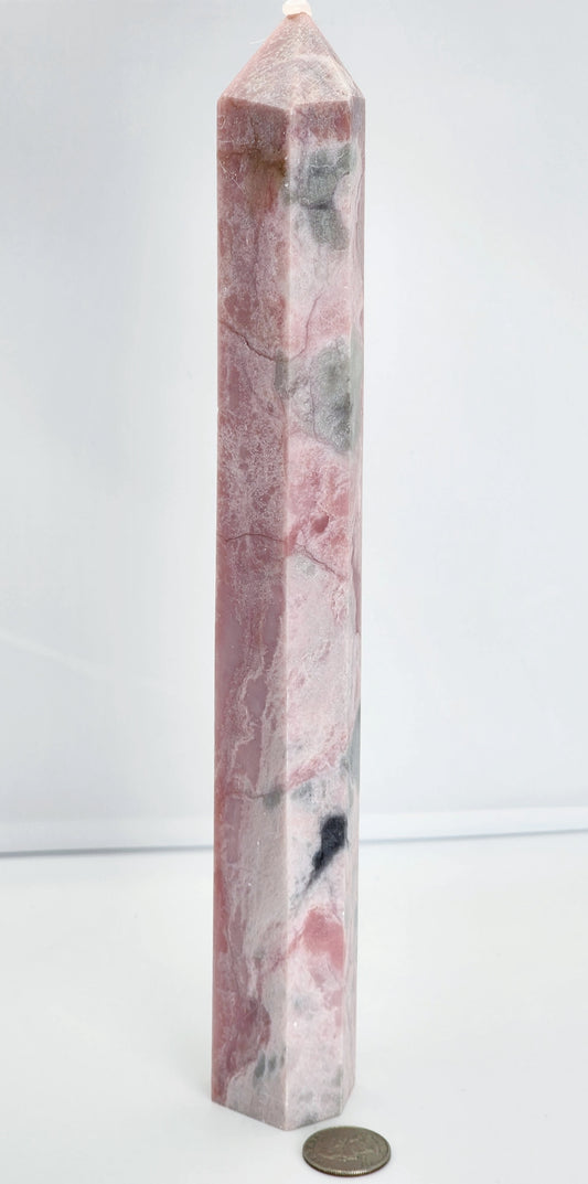 Tall Pink Opal Tower 12"Tall and Free Shipping!
