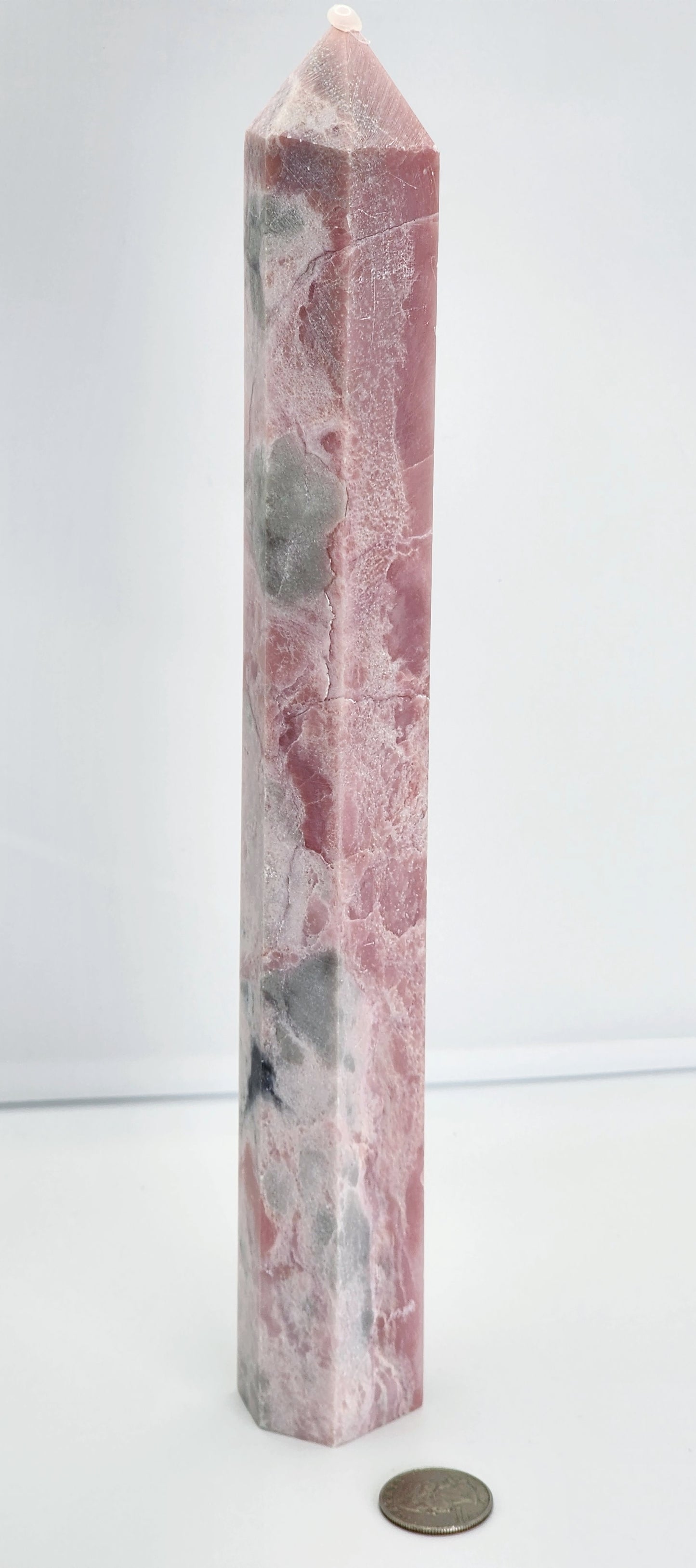 Tall Pink Opal Tower 12"Tall and Free Shipping!