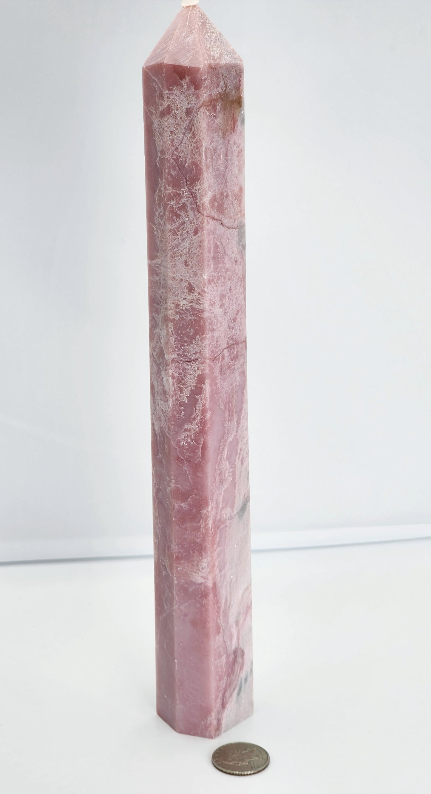 Tall Pink Opal Tower 12"Tall and Free Shipping!