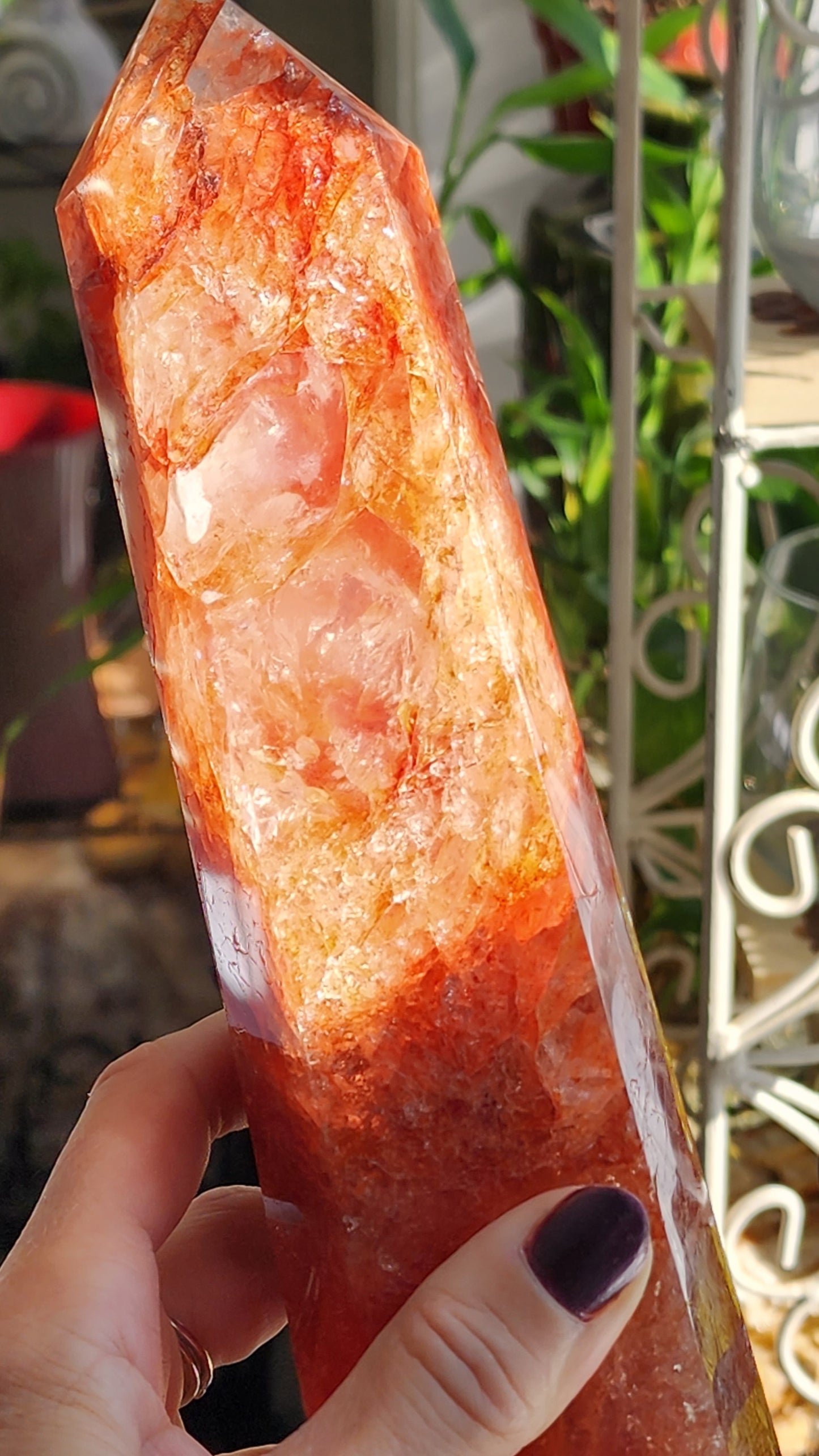 Fire Quartz/Golden Healer Tower Large 11"Tall Free Shipping +