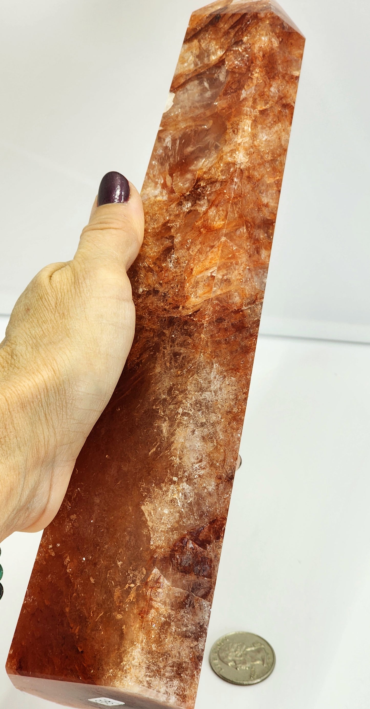 Fire Quartz/Golden Healer Tower Large 11"Tall Free Shipping +