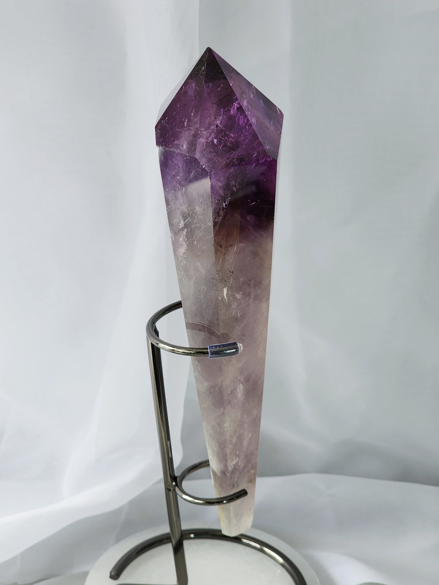 Large Amethyst /Citrine Wand (Scepter) with Metal Stand Free Shipping!