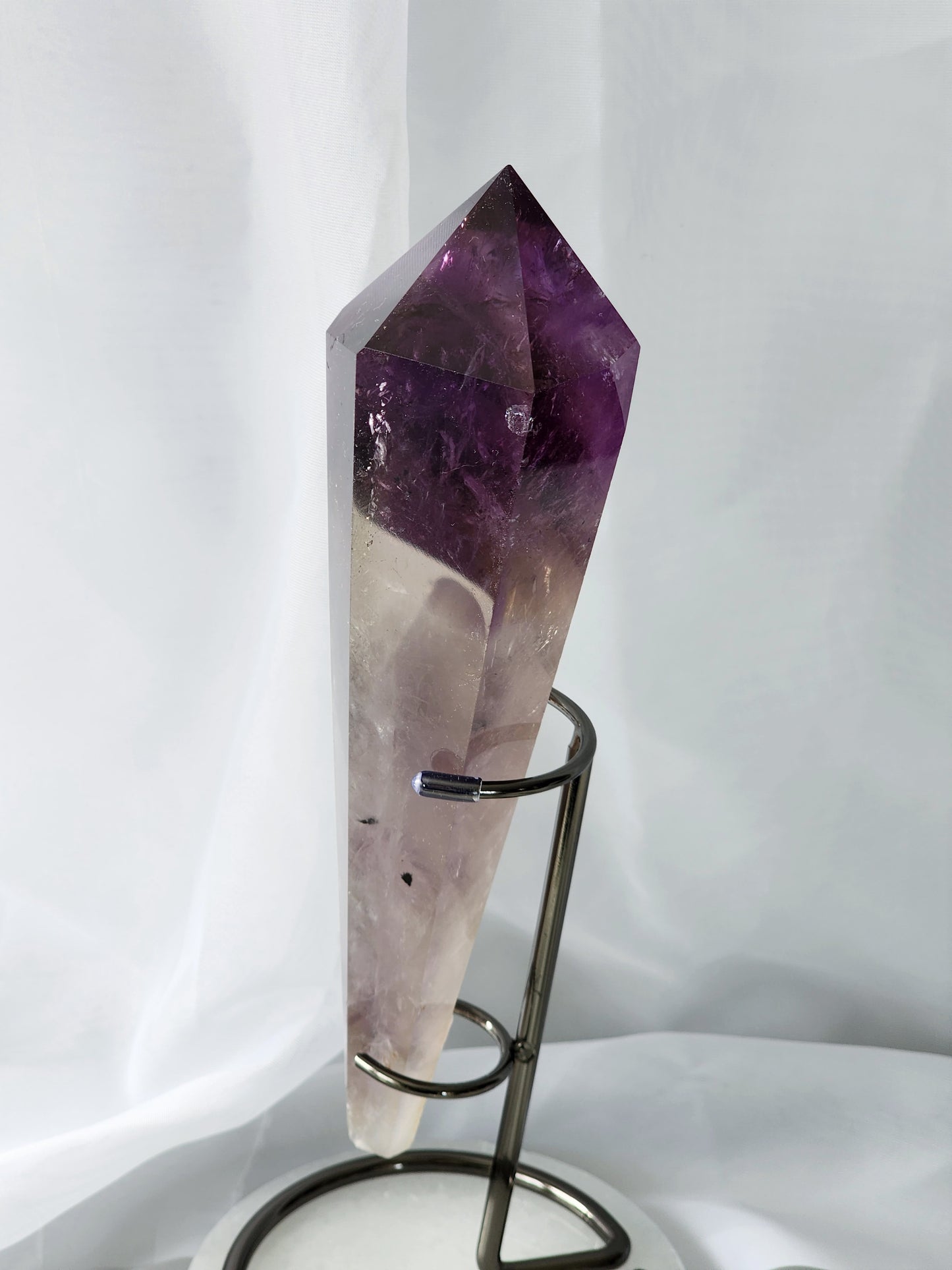 Large Amethyst /Citrine Wand (Scepter) with Metal Stand Free Shipping!