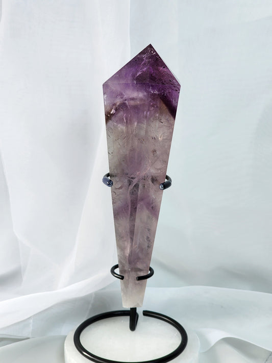 Amethyst/Citrine Wand (Scepter)With Metal Stand and Free Shipping!