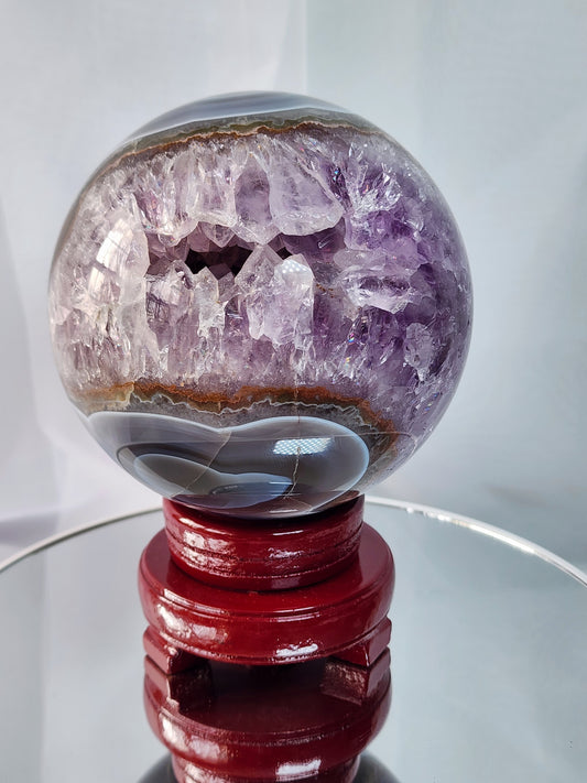 Large Druzy Amethyst /Agate Sphere and Free Shipping!