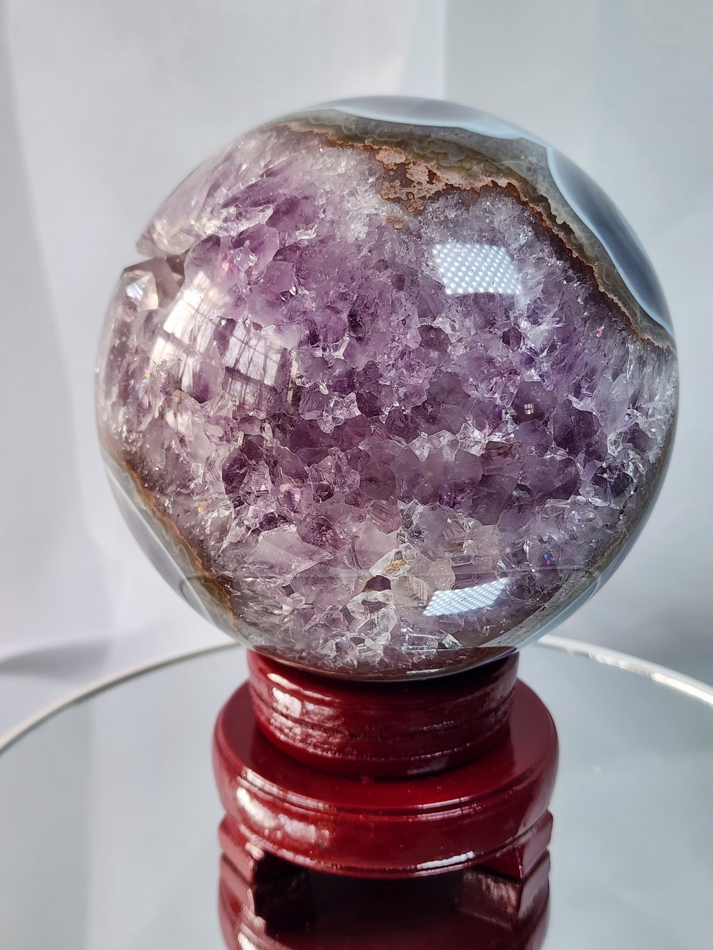 Large Druzy Amethyst /Agate Sphere and Free Shipping!