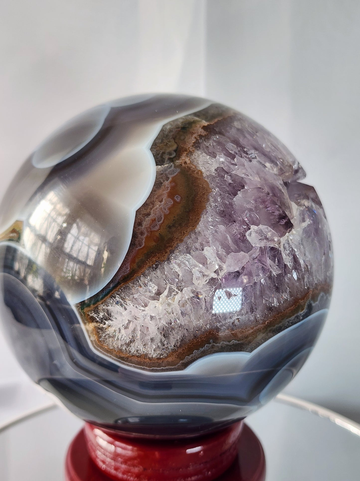 Large Druzy Amethyst /Agate Sphere and Free Shipping!