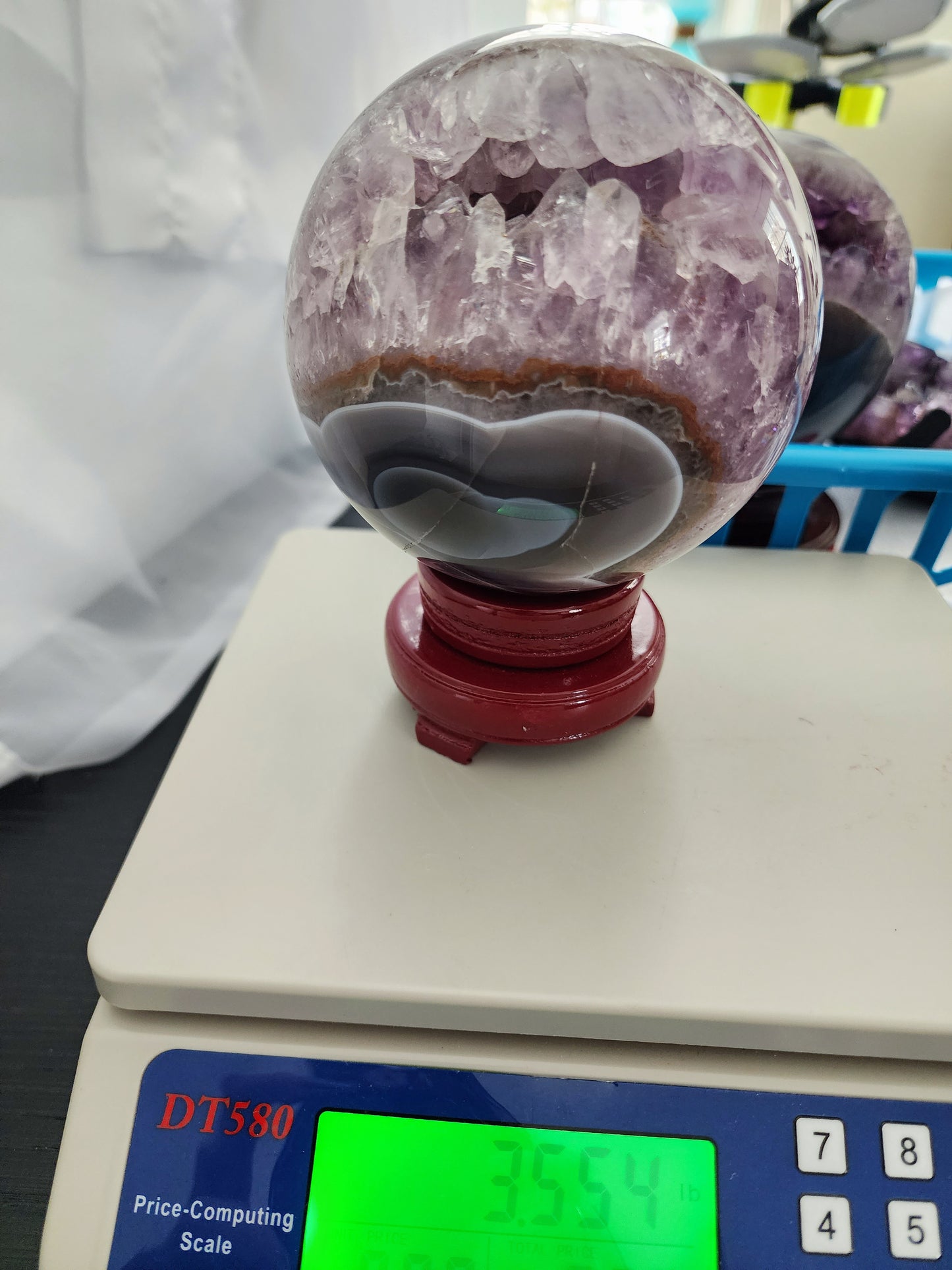 Large Druzy Amethyst /Agate Sphere and Free Shipping!