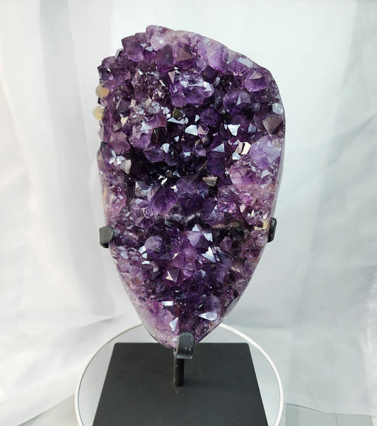 Druzy Amethyst Free Form Specimen With Metal Base from Uruguay Free Shipping!