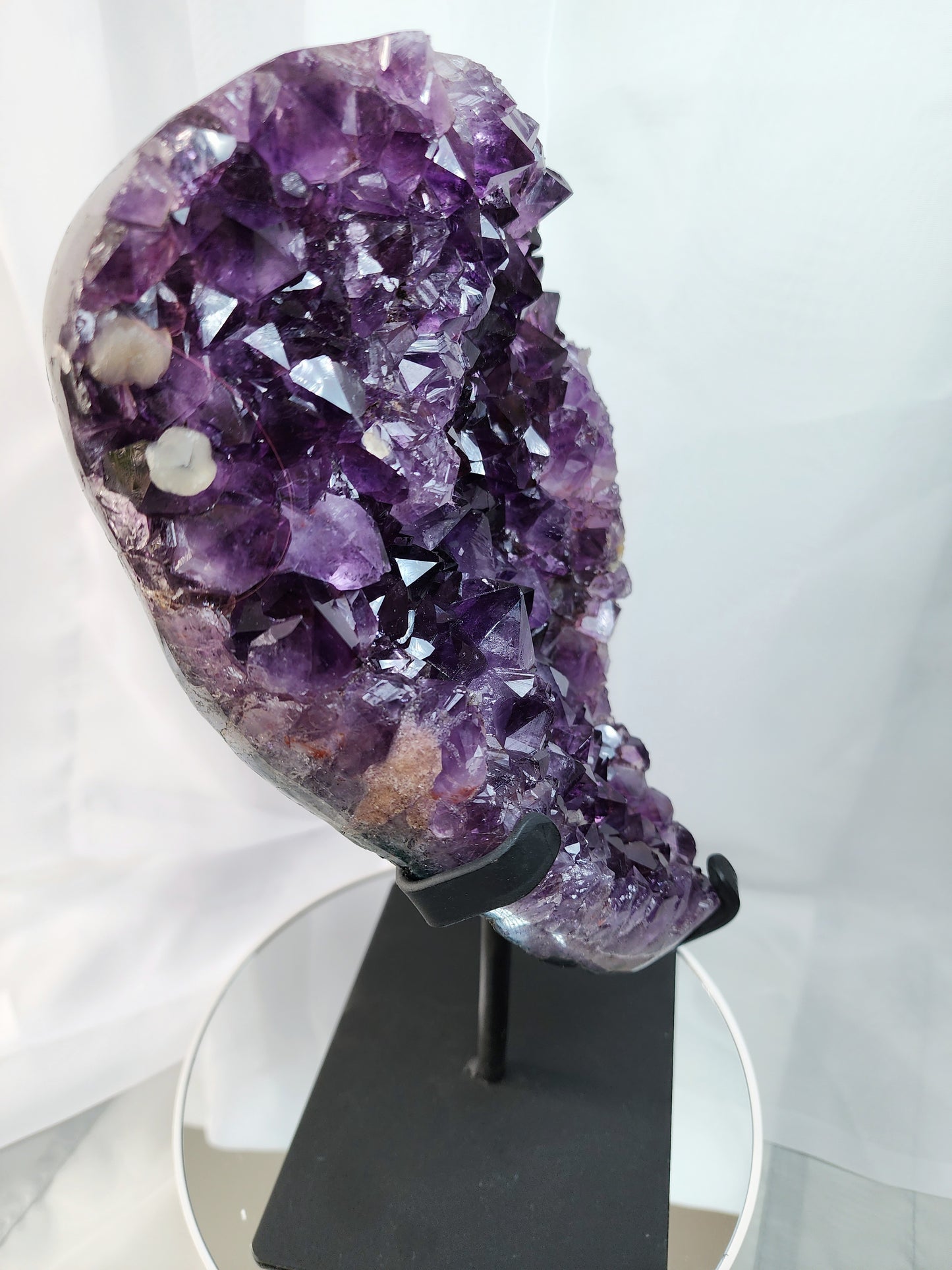 Druzy Amethyst Free Form Specimen With Metal Base from Uruguay Free Shipping!