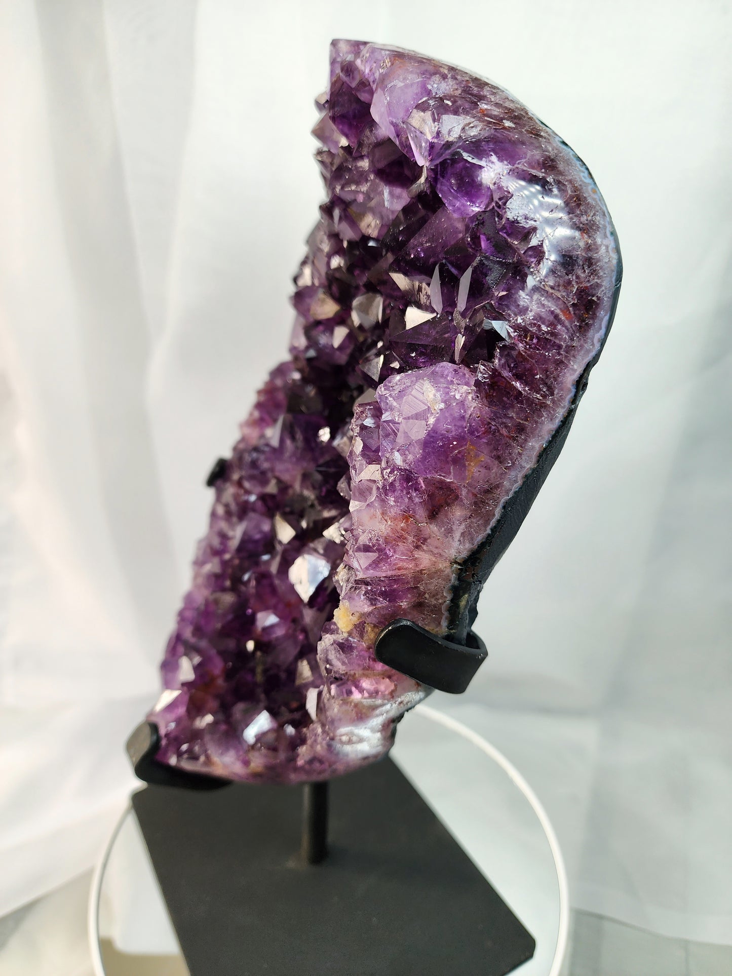 Druzy Amethyst Free Form Specimen With Metal Base from Uruguay Free Shipping!