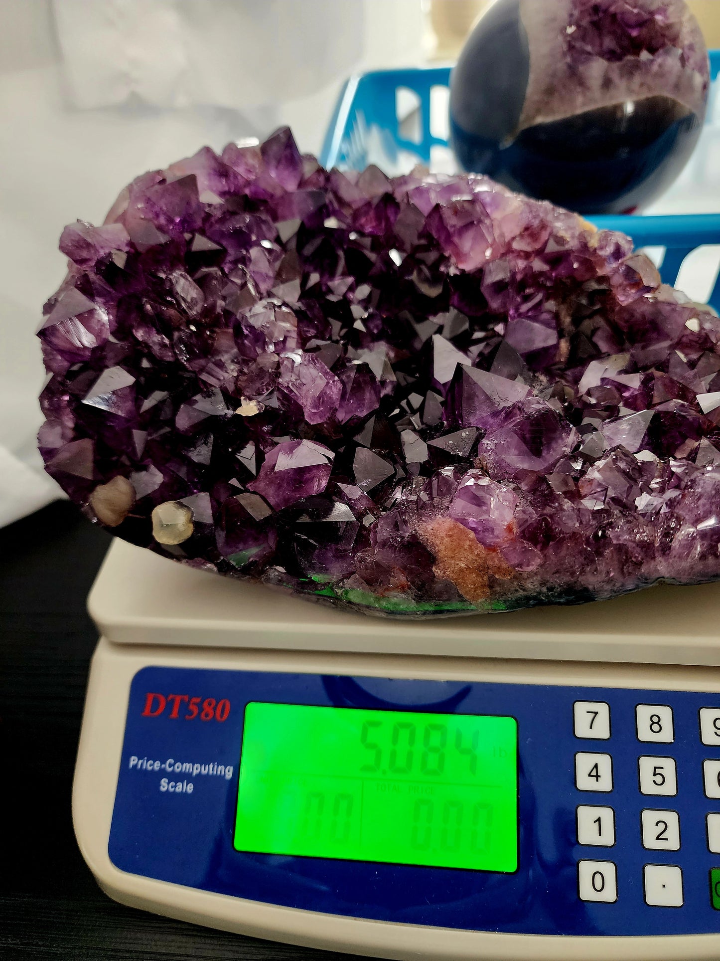Druzy Amethyst Free Form Specimen With Metal Base from Uruguay Free Shipping!