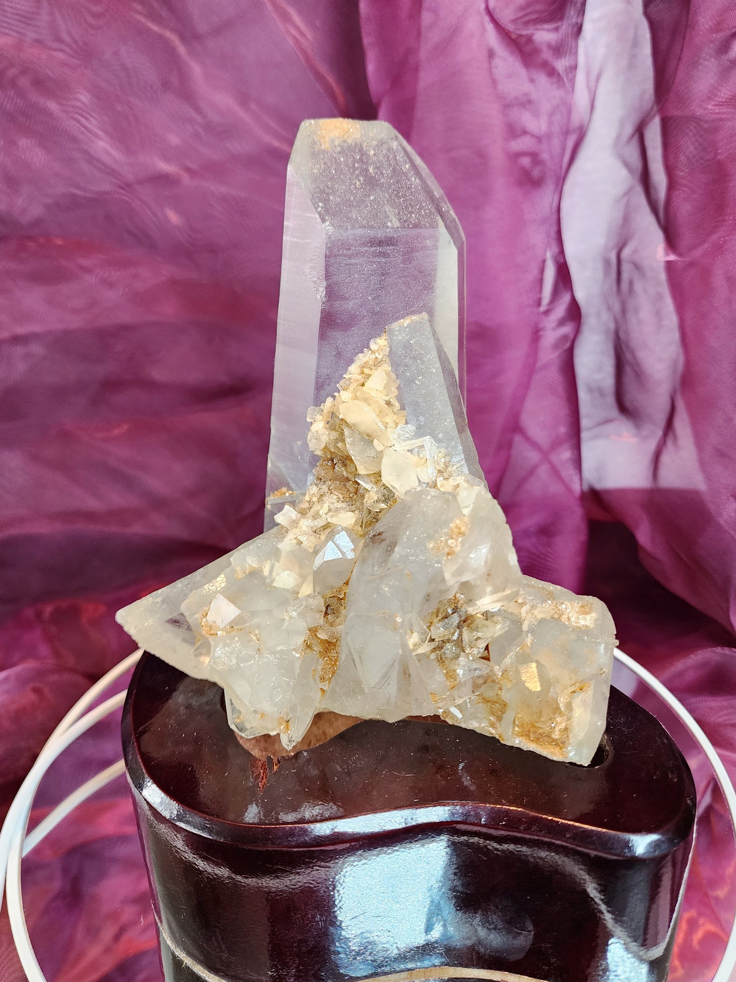 Quartz Cluster/ Specimen With Marcasite Free Shipping!