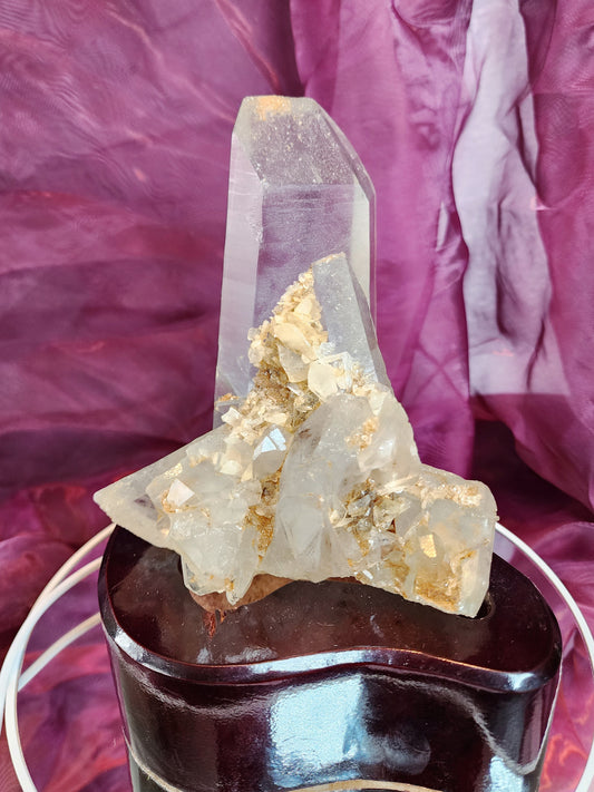 Quartz Cluster/ Specimen With Marcasite Free Shipping!