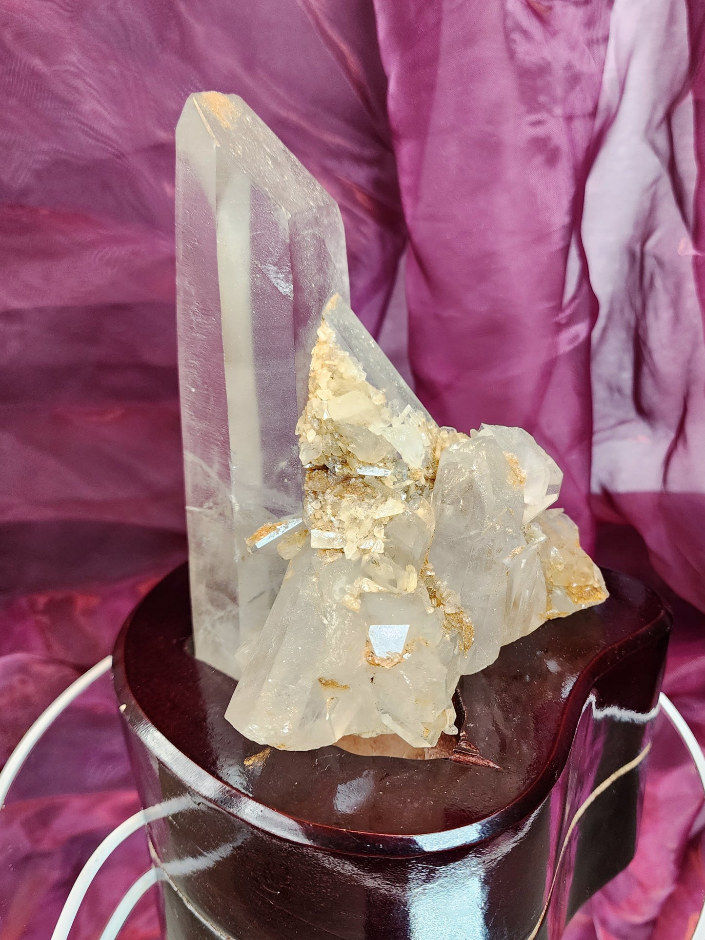 Quartz Cluster/ Specimen With Marcasite Free Shipping!