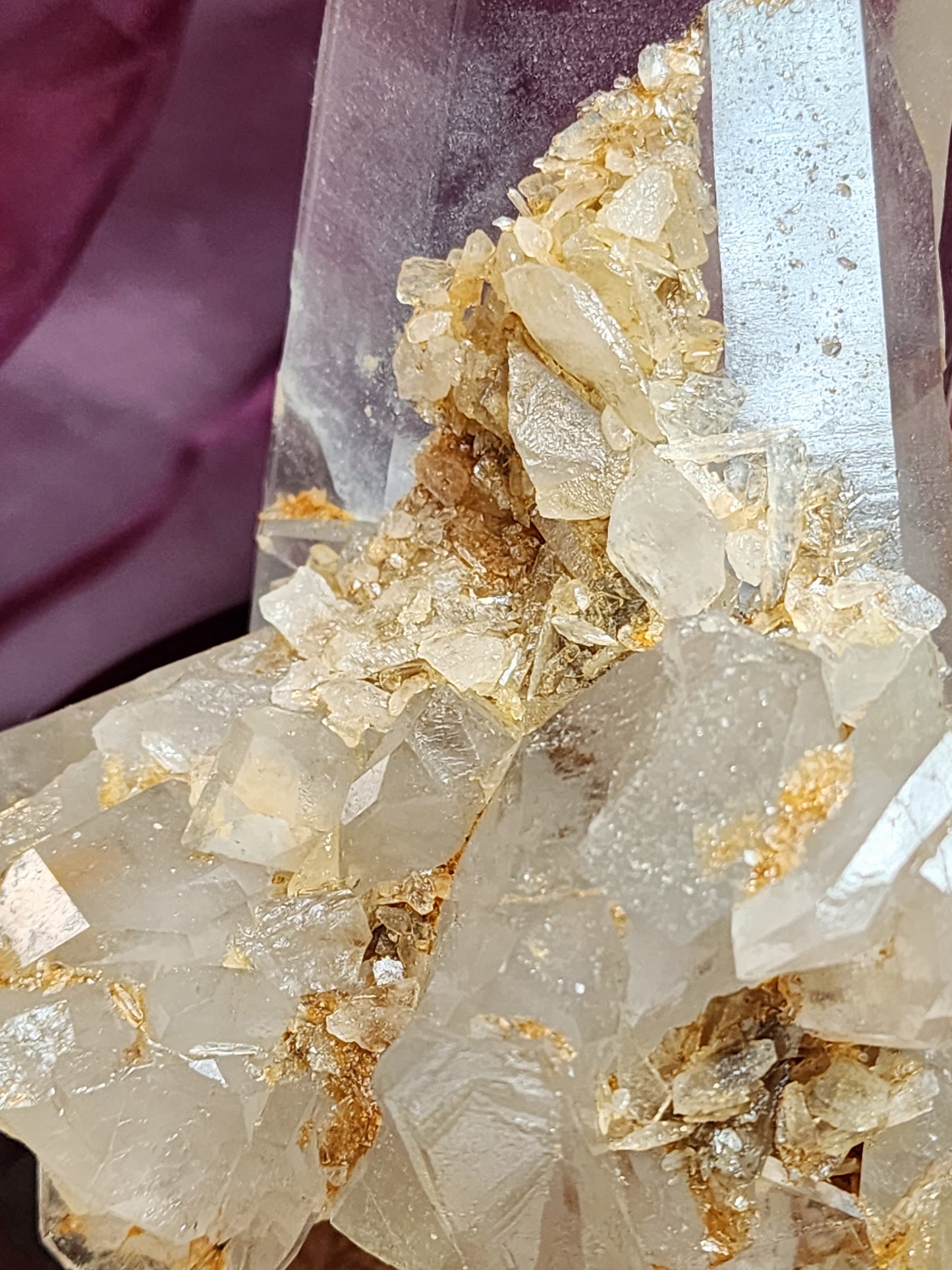 Quartz Cluster/ Specimen With Marcasite Free Shipping!