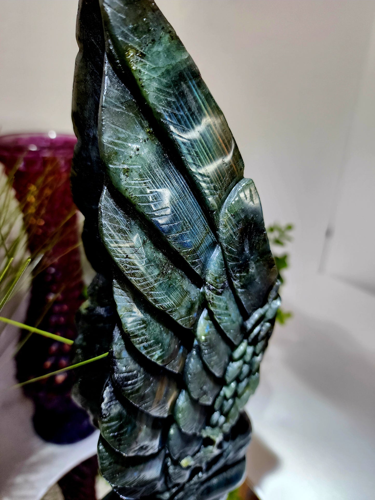 HQ Extra Large Labradorite Angel Carving