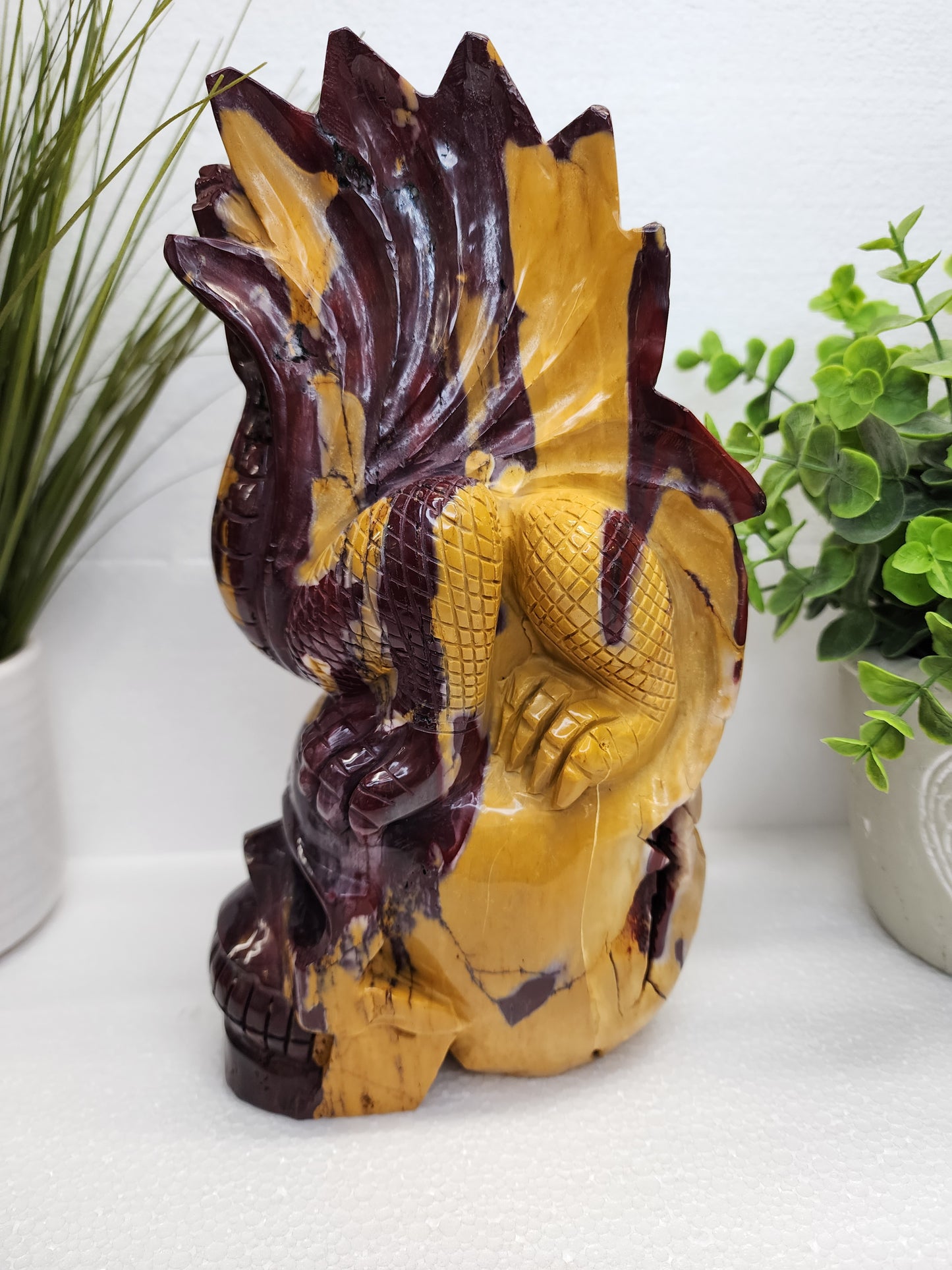 Extra Large Mookaite Skull and Dragon