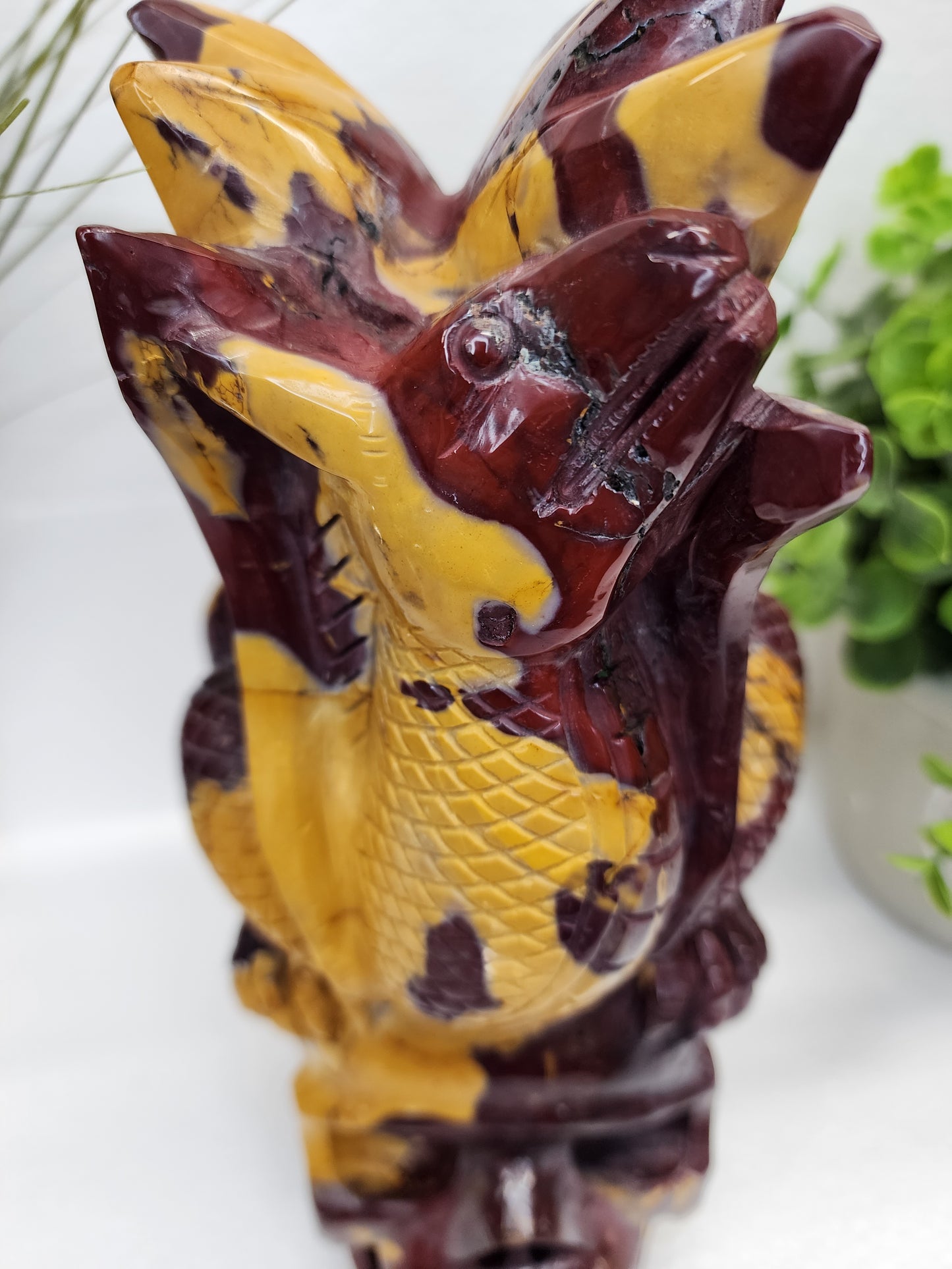 Extra Large Mookaite Skull and Dragon