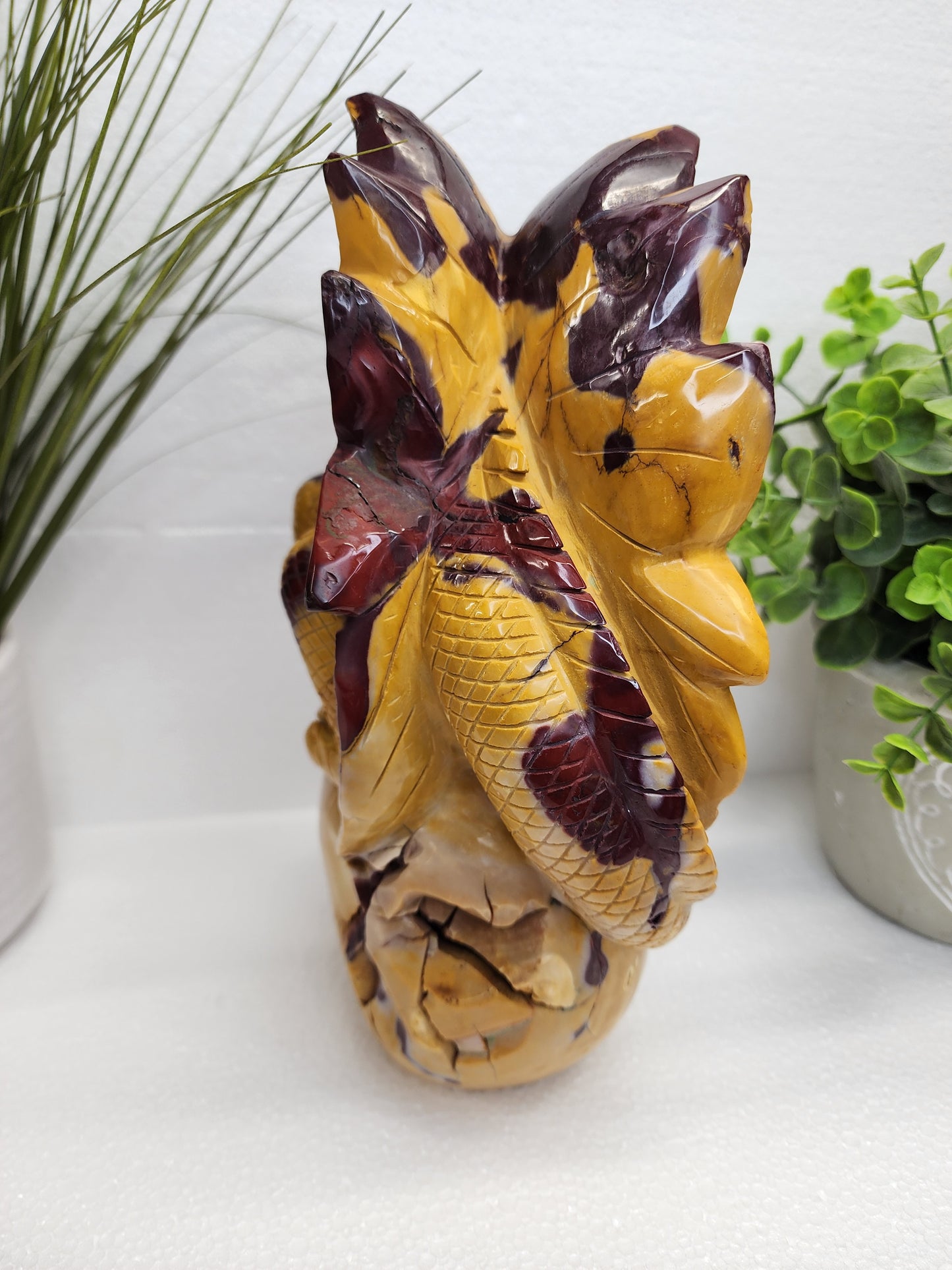 Extra Large Mookaite Skull and Dragon
