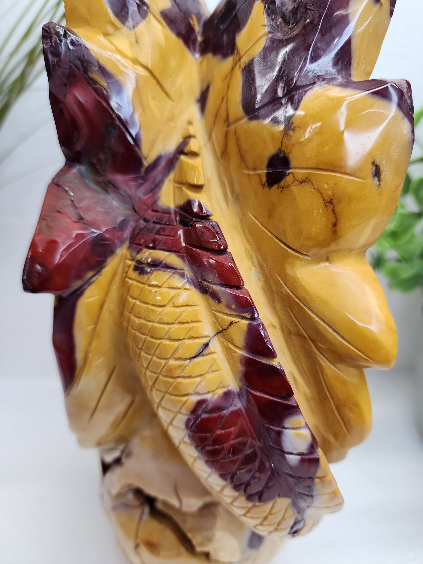 Extra Large Mookaite Skull and Dragon