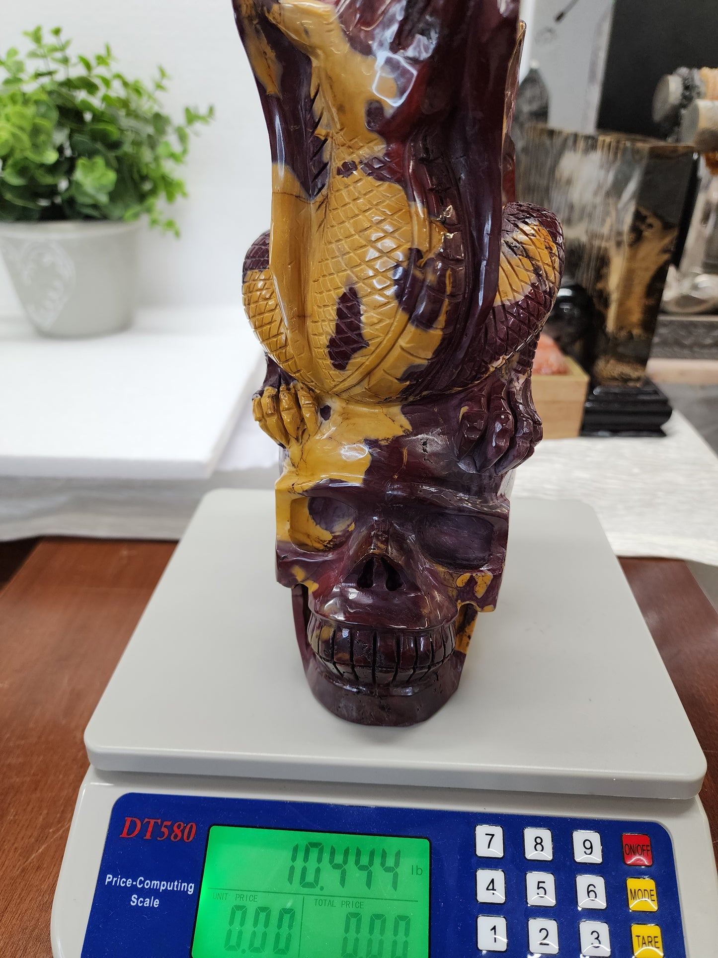 Extra Large Mookaite Skull and Dragon