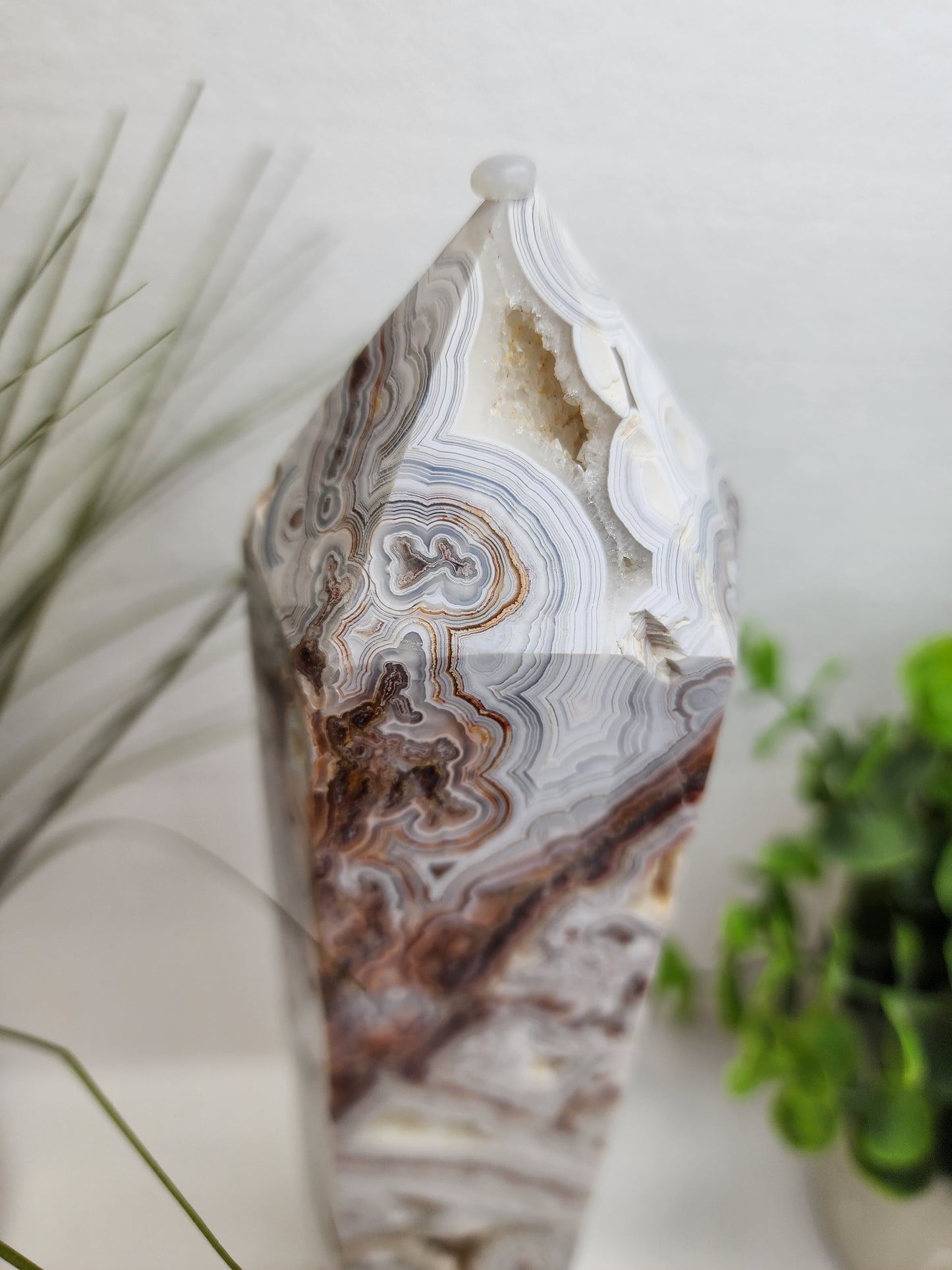 Large Druzy Mexican Lace Tower 12" Tall