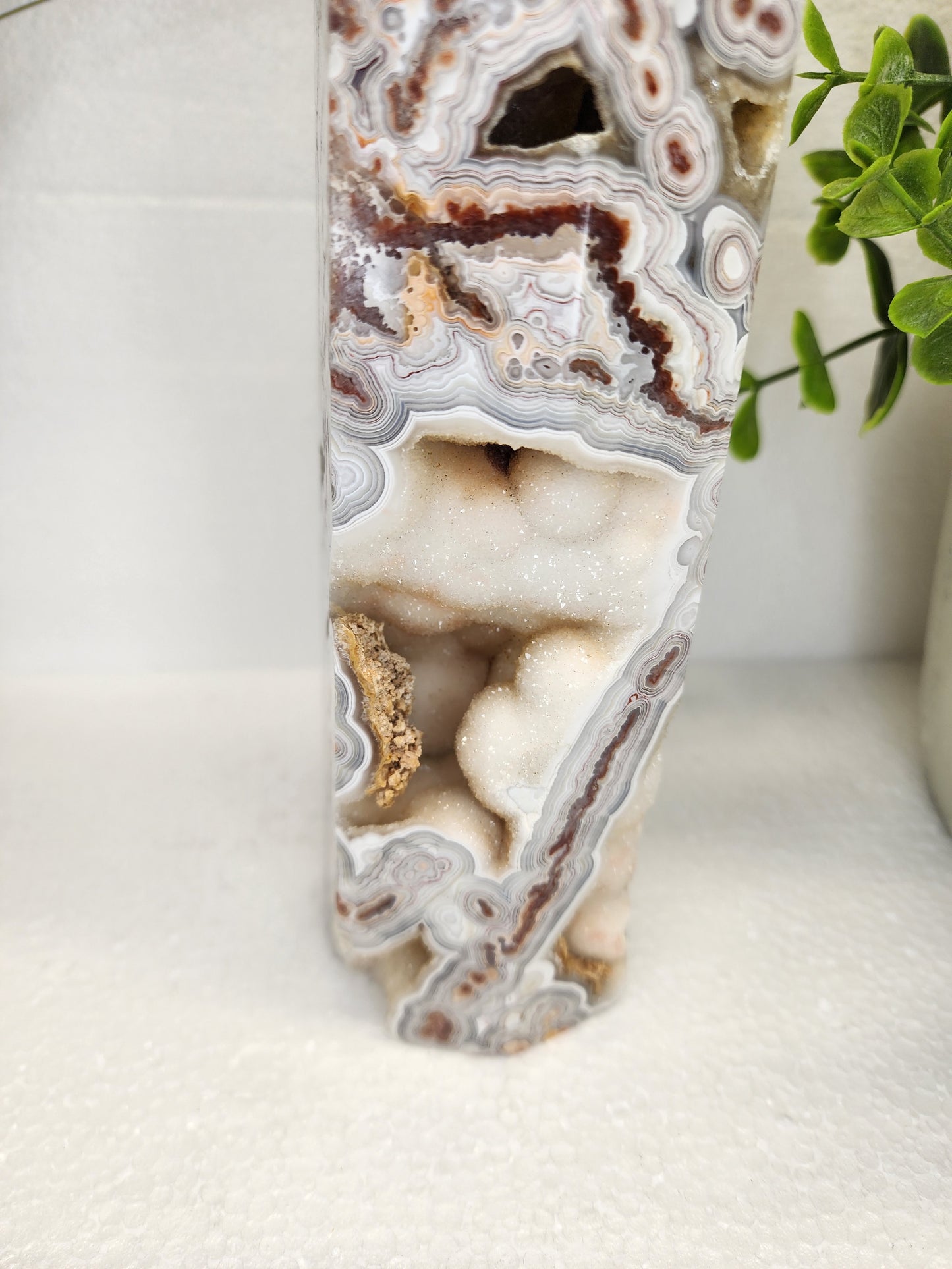 Large Druzy Mexican Lace Tower 12" Tall