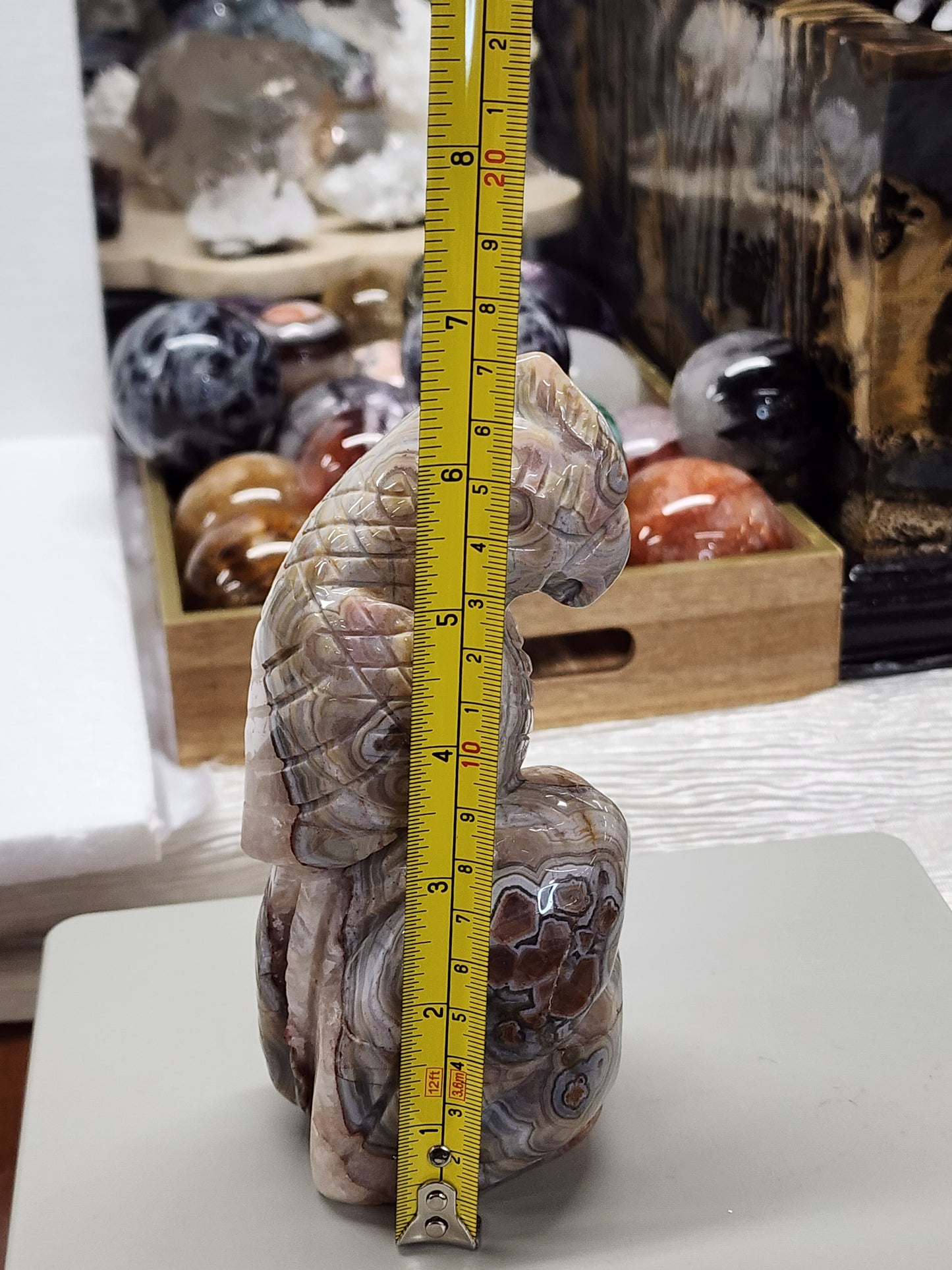 Mexican Lace/Amethyst Parrot Carving