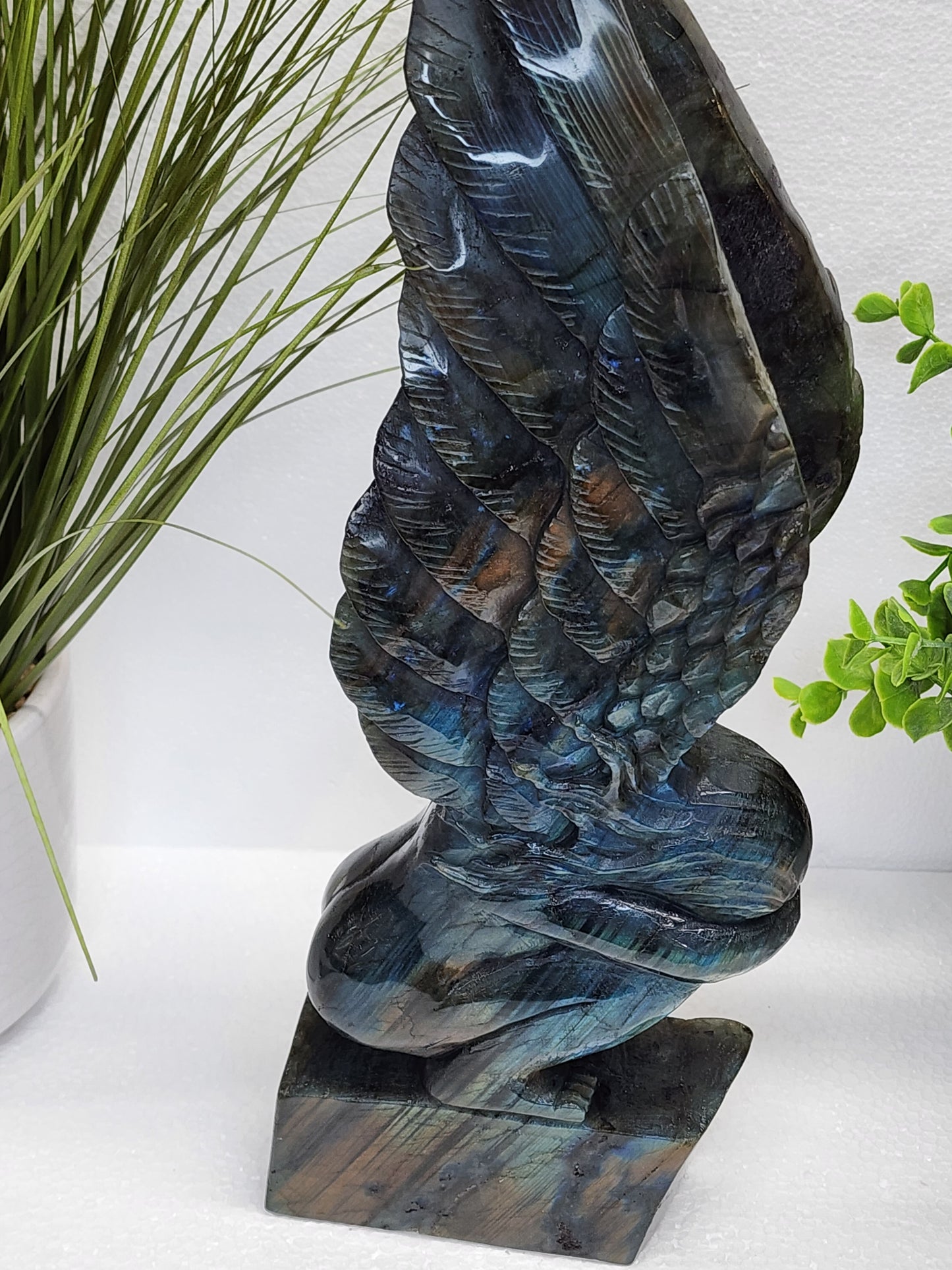 HQ Extra Large Labradorite Angel Carving