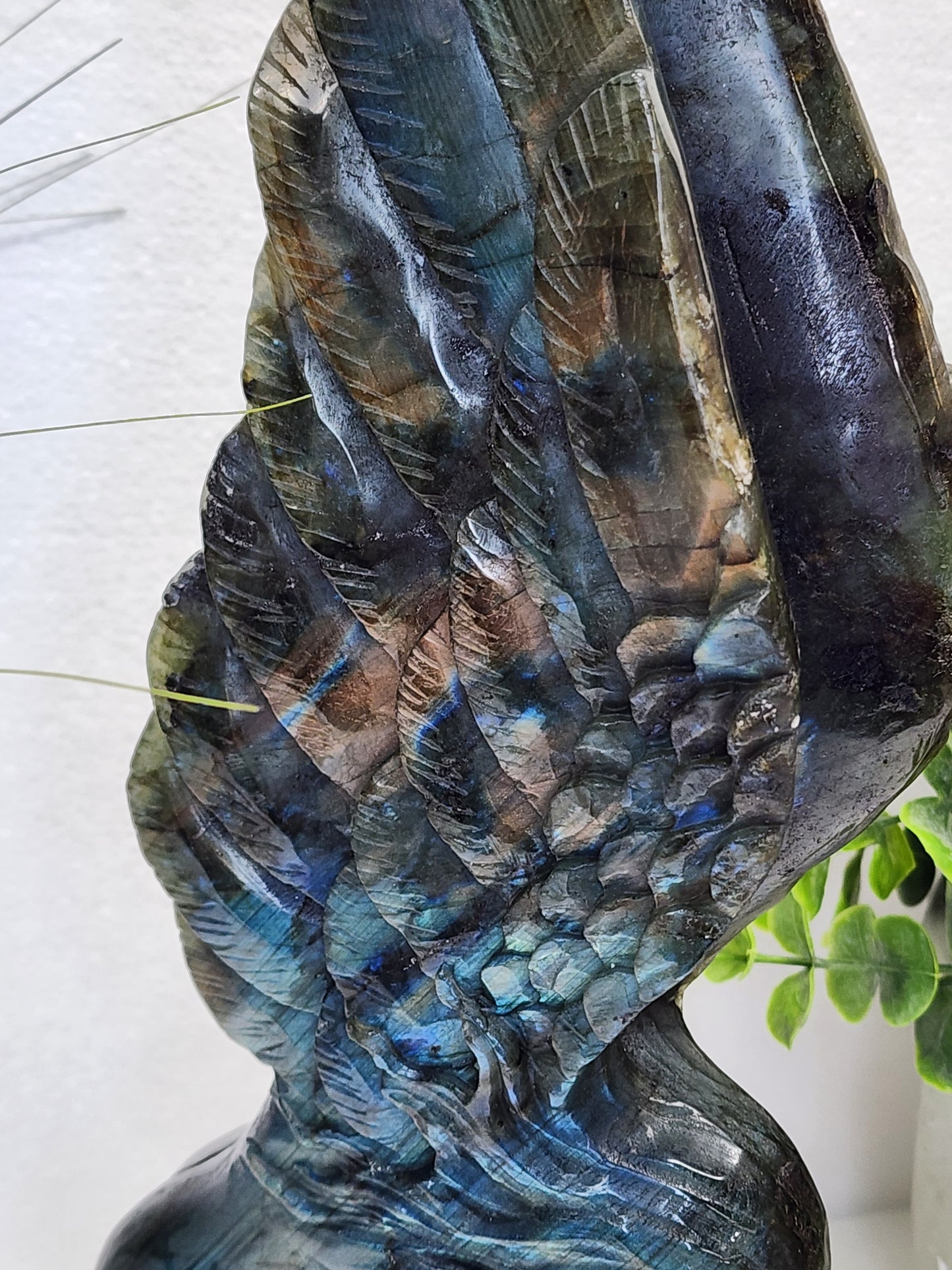 HQ Extra Large Labradorite Angel Carving