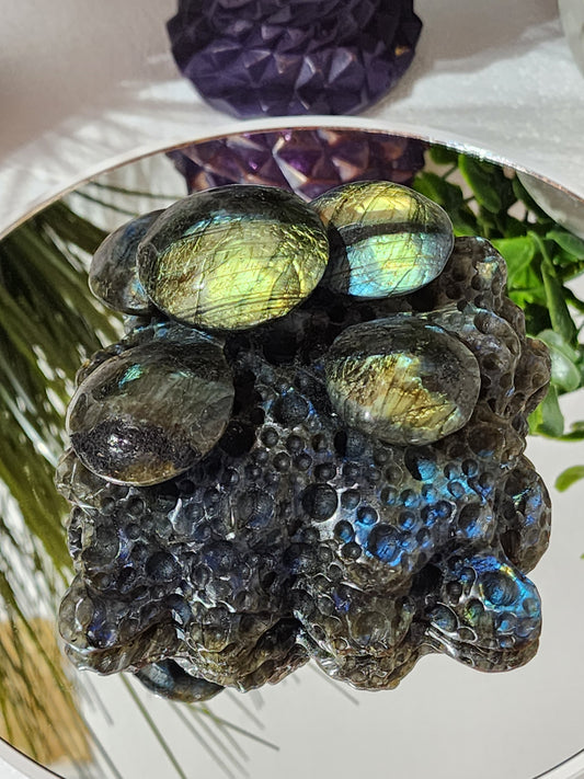 Labradorite Mushroom Cluster Carving